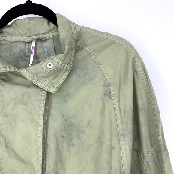 Free People Parachute Jacket Women's Size Small Green Front Pockets Adjustable - Picture 4 of 9